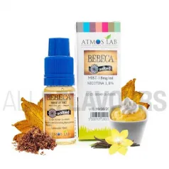 Líquido sales de nicotina Bebeca Salted 10ml 18 MG Atmos Lab con sabor a tabaco y vainilla