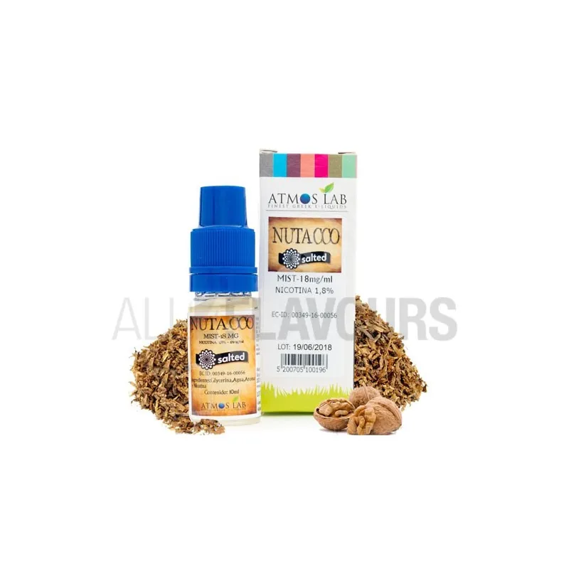 líquido sales de nicotina con sabor a tabaco Nutacco Salted 10 ml 18MG Atmos Lab líquido sales de nicotina con sabor a tabaco Nutacco Salted 10 ml 18MG Atmos Lab