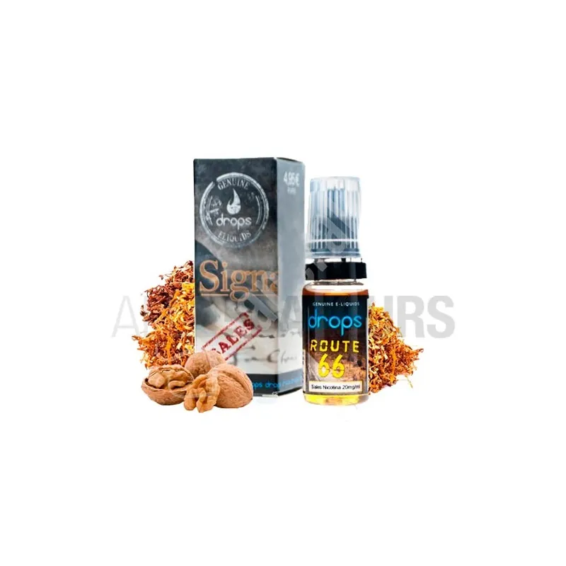 Líquido sales de nicotina Route 66 10 ML 10/20 MG Drops con sabor a tabaco dulce Líquido sales de nicotina Route 66 10 ML 10/20 MG Drops con sabor a tabaco dulce