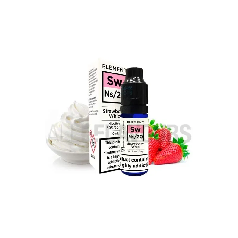 Líquido sales de nicotina Strawberry Whip 10 ML 20 MG Element Nic Salts con sabor a crema de fresas Líquido sales de nicotina Strawberry Whip 10 ML 20 MG Element Nic Salts con sabor a crema de fresas