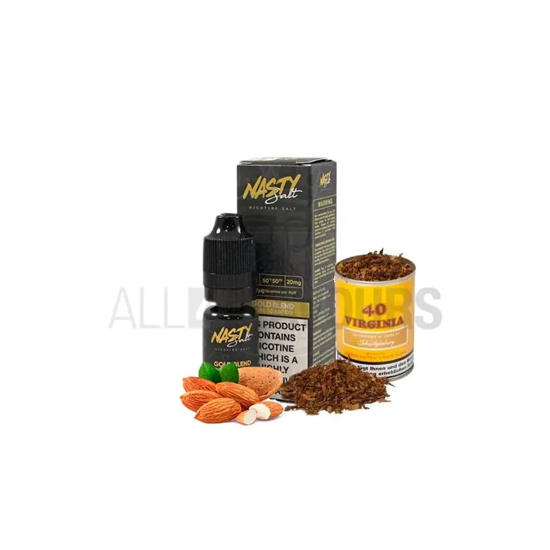 Líquido sales nicotina gold tobacco nasty juice frutal diferentes concentraciones Líquido sales nicotina gold tobacco nasty juice frutal diferentes concentraciones