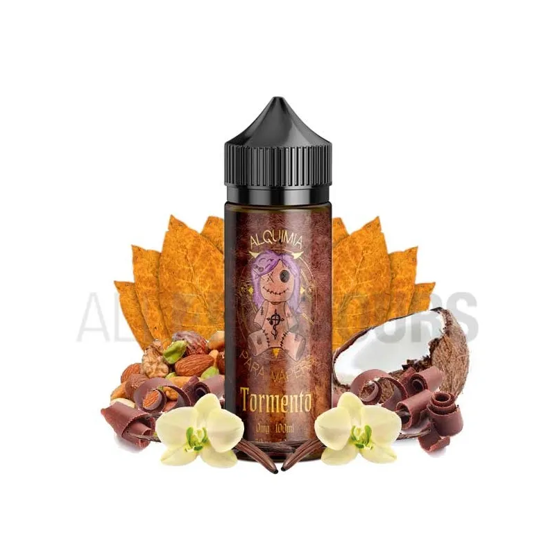 Líquido vaper Tormento sin nicotina 100 ml con sabor a tabaco, coco y frutos secos Líquido vaper Tormento sin nicotina 100 ml con sabor a tabaco, coco y frutos secos
