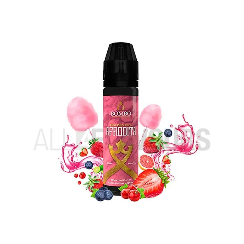 Líquido vaper sin nicotina afrodita de bombo con sabor a fresas y dulce Líquido vaper sin nicotina afrodita de bombo con sabor a fresas y dulce
