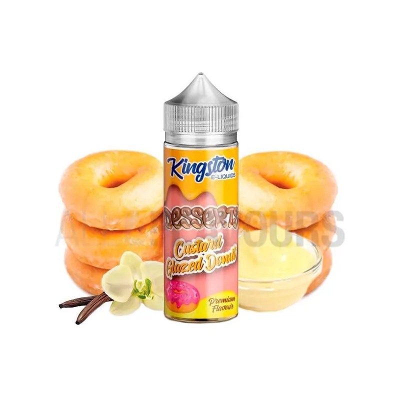 líquido vaper sin nicotina Custard Glazed Donut 100 ml Kingston Eliquid sabor a donut de vainilla líquido vaper sin nicotina Custard Glazed Donut 100 ml Kingston Eliquid sabor a donut de vainilla