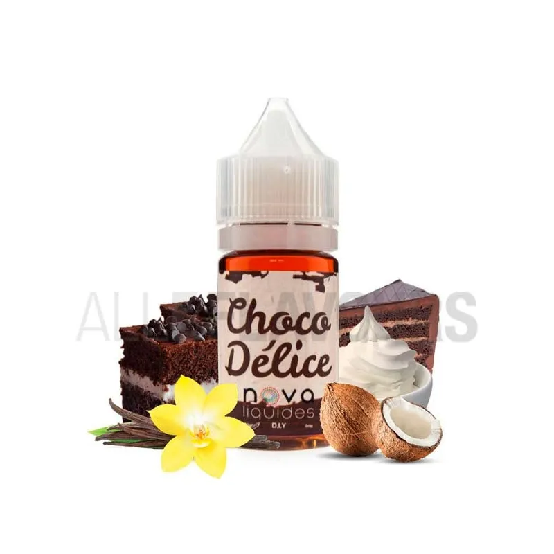 aroma vapeo sin nicotina para hacer tus e-liquid con sabor a tarta de chocolate Choco Delice 30 ml Nova aroma vapeo sin nicotina para hacer tus e-liquid con sabor a tarta de chocolate Choco Delice 30 ml Nova