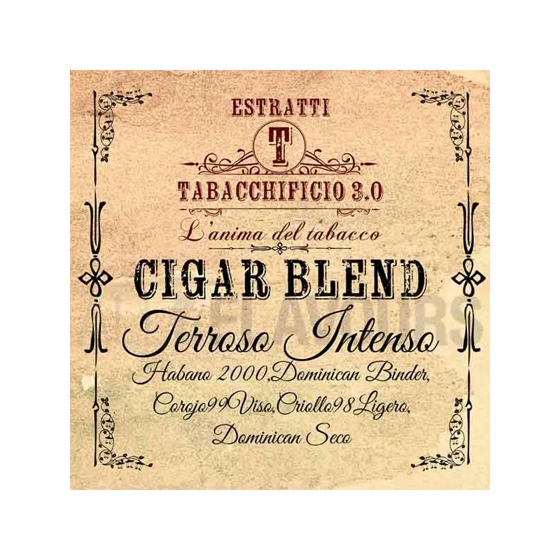 Extracto orgánico tabaco sin nicotina Terrosa Intenso Cigar Blend 20 ml Tabacchificio 3.0 Extracto orgánico tabaco sin nicotina Terrosa Intenso Cigar Blend 20 ml Tabacchificio 3.0