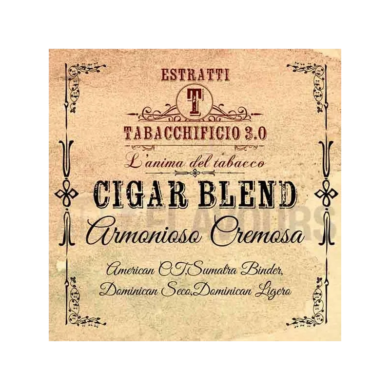 Extracto orgánico tabaco sin nicotina Armoniosa Cremosa Cigar Blend 20 ml Tabacchificio 3.0 Extracto orgánico tabaco sin nicotina Armoniosa Cremosa Cigar Blend 20 ml Tabacchificio 3.0