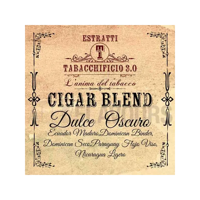 Extracto orgánico tabaco sin nicotina Dulce OSCURO Cigar Blend 20 ml Tabacchificio 3.0 Extracto orgánico tabaco sin nicotina Dulce OSCURO Cigar Blend 20 ml Tabacchificio 3.0