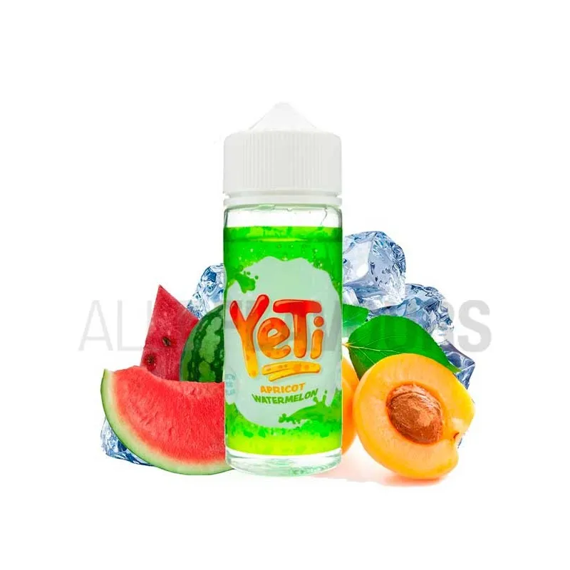 líquido vapeo sin nicotina sabor frutal fresco Apricot Watermelon 100 ml Yeti Ice líquido vapeo sin nicotina sabor frutal fresco Apricot Watermelon 100 ml Yeti Ice