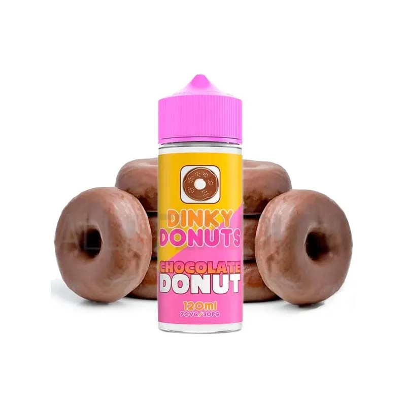 Líquido vapeo sin nicotina Chocolate Donut 100 ml Dinky Donuts con sabor a donut de chocolate Líquido vapeo sin nicotina Chocolate Donut 100 ml Dinky Donuts con sabor a donut de chocolate