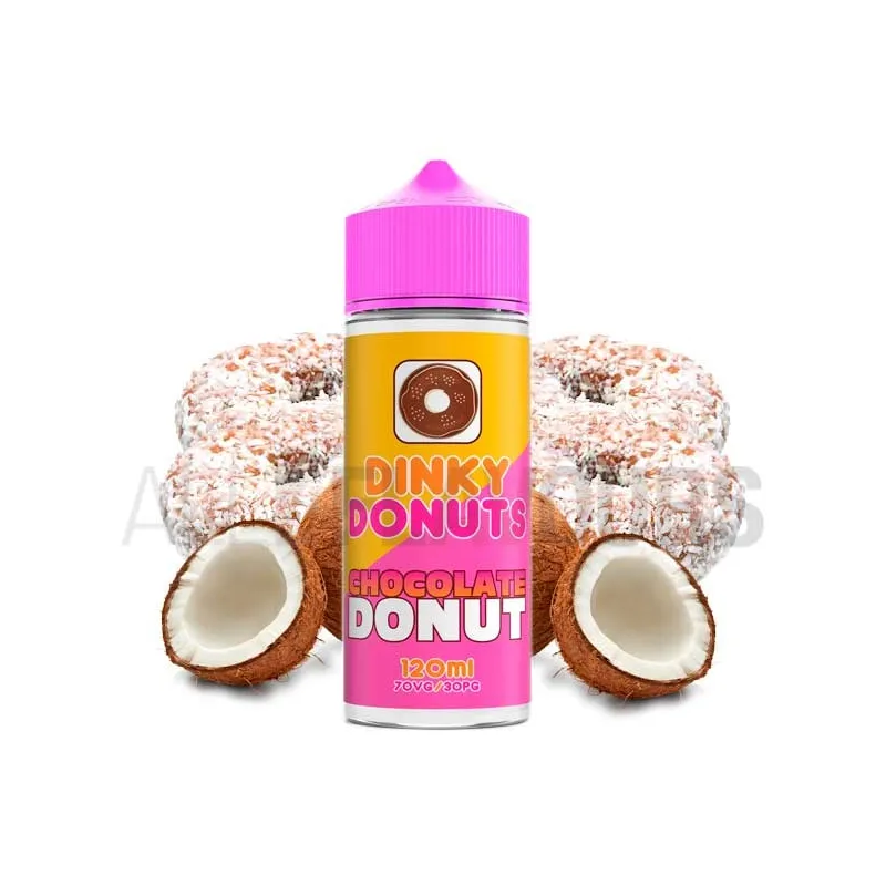 Líquido vapeo sin nicotina Coconut Donut 100 ml Dinky Donuts con sabor a donut de coco Líquido vapeo sin nicotina Coconut Donut 100 ml Dinky Donuts con sabor a donut de coco