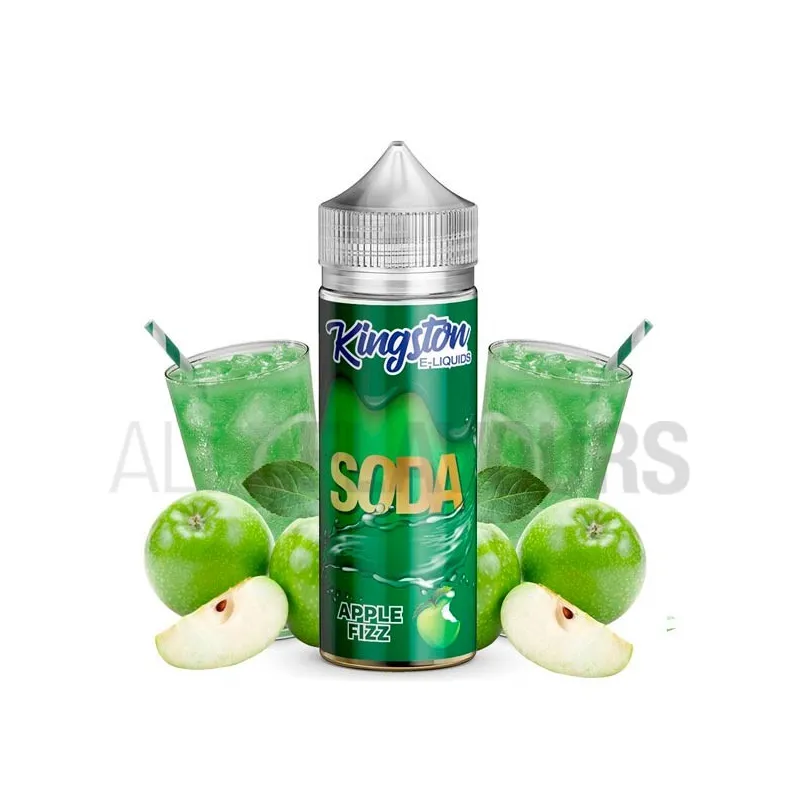 Líquido vapeo sin nicotina Apple Fizz 100 ml Kingston Eliquid con sabor a manzana Líquido vapeo sin nicotina Apple Fizz 100 ml Kingston Eliquid con sabor a manzana