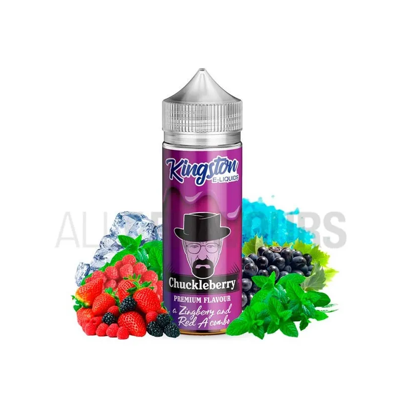 Líquido vapeo sin nicotina Chuckleberry Ice 100 ml Kingston Eliquid con sabor a frutos del boque Líquido vapeo sin nicotina Chuckleberry Ice 100 ml Kingston Eliquid con sabor a frutos del boque