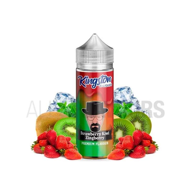 Líquido vapeo sin nicotina Strawberry Kiwi Zingberry 100 ml Kingston Eliquid con sabor a kiwi y fresas frescas Líquido vapeo sin nicotina Strawberry Kiwi Zingberry 100 ml Kingston Eliquid con sabor a kiwi y fresas frescas