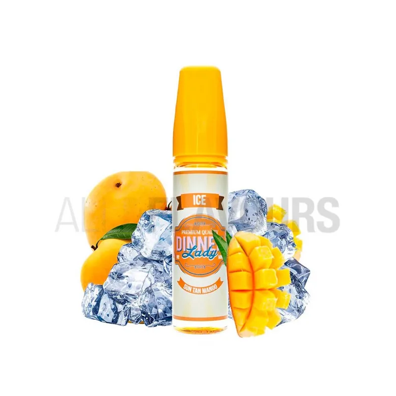 Líquido vapeo sin nicotina Sun Tan Mango 50 ml Dinner Lady sabor a mango fresco Líquido vapeo sin nicotina Sun Tan Mango 50 ml Dinner Lady sabor a mango fresco