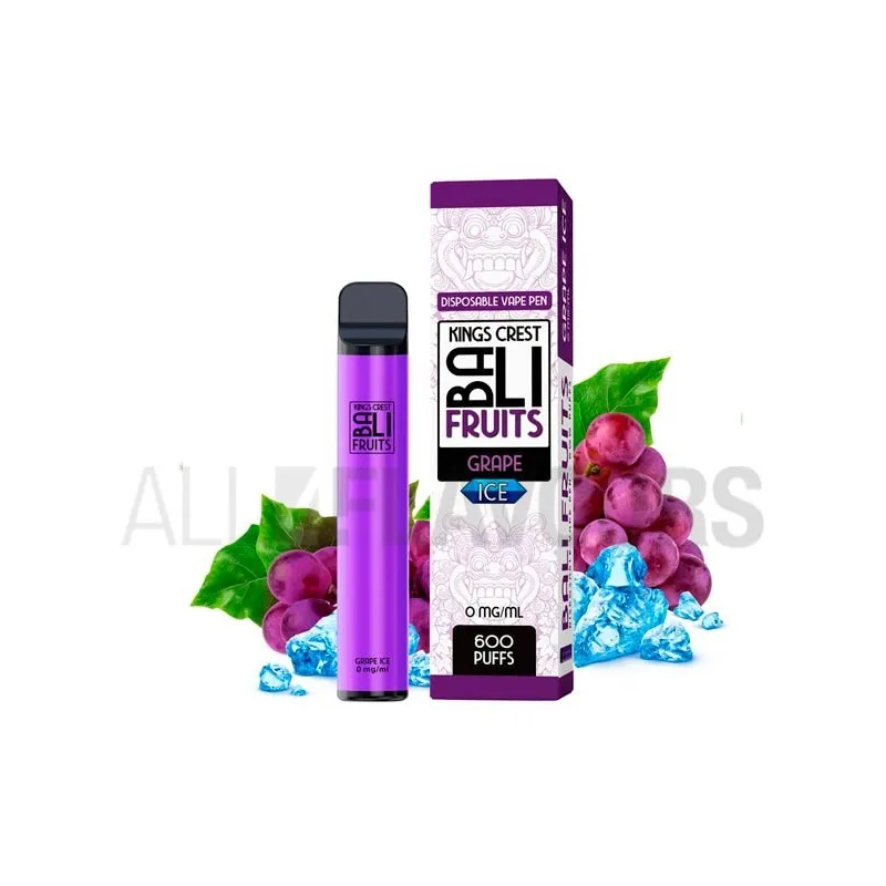 Vape desechable con sabor a uva con efecto frío marca Bali Fruits Vape desechable con sabor a uva con efecto frío marca Bali Fruits