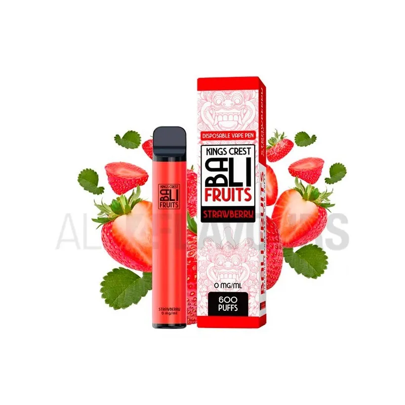 Vape desechable con sabor a fresas marca Bali Fruits Vape desechable con sabor a fresas marca Bali Fruits