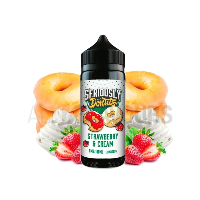 líquido vapeo sin nicotina sabor donut fresas Strawberry Cream 100 ml Seriously líquido vapeo sin nicotina sabor donut fresas Strawberry Cream 100 ml Seriously