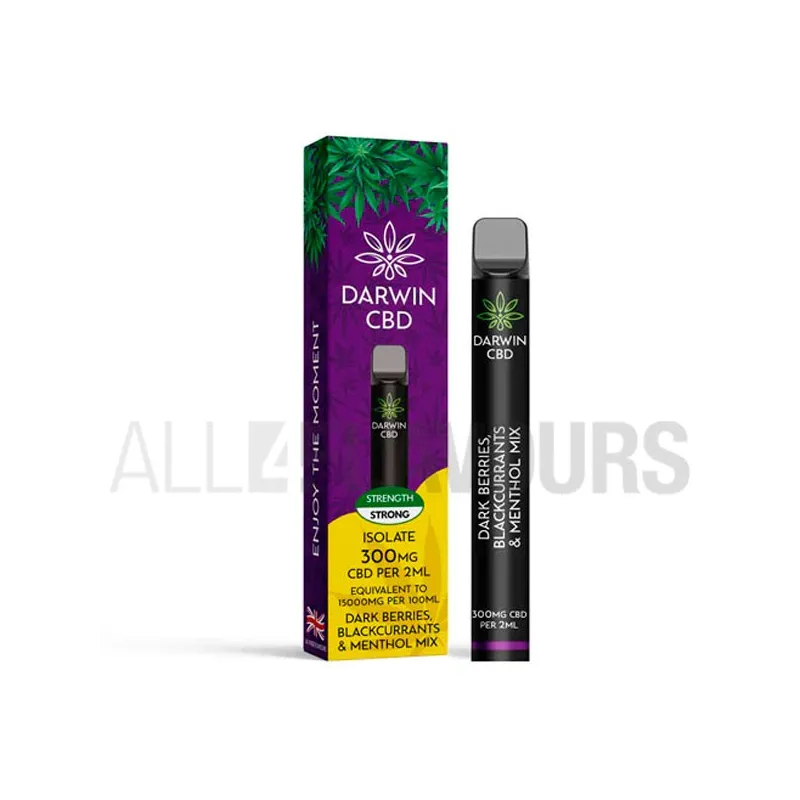 Vaper desechable CBD Darwin con sabor a frutos del bosque oscuros con menta. Pod CBD Vaper desechable CBD Darwin con sabor a frutos del bosque oscuros con menta. Pod CBD