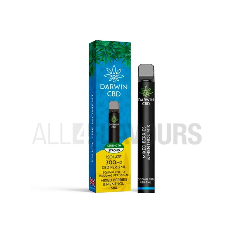 Vaper desechable CBD Darwin con sabor a frutos del bosque con menthol. Pod CBD Vaper desechable CBD Darwin con sabor a frutos del bosque con menthol. Pod CBD