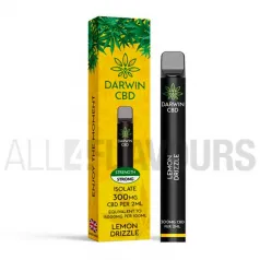 Vaper desechable CBD Darwin con sabor a limon con efecto amargo. Pod CBD