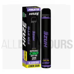 Vaper desechable CBD Haze Bar con sabor a arándanos con limon amargo. Pod CBD