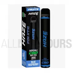 Vaper desechable CBD Haze Bar con sabor a frambuesas azules frescas. Pod CBD