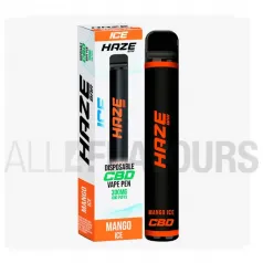 Vaper desechable CBD Haze Bar con sabor a bebida de mango fresco. Pod CBD