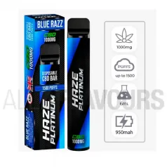 Vaper desechable CBD Haze Bar Platinium con sabor a frambuesas azules