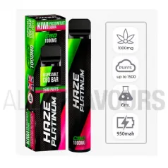 Vaper desechable CBD Haze Bar Platinium con sabor kiwi, fruta de la pasión y guava