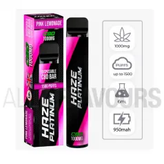 Vaper desechable CBD Haze Bar Platinium con sabor a limonada con frambuesas rojas