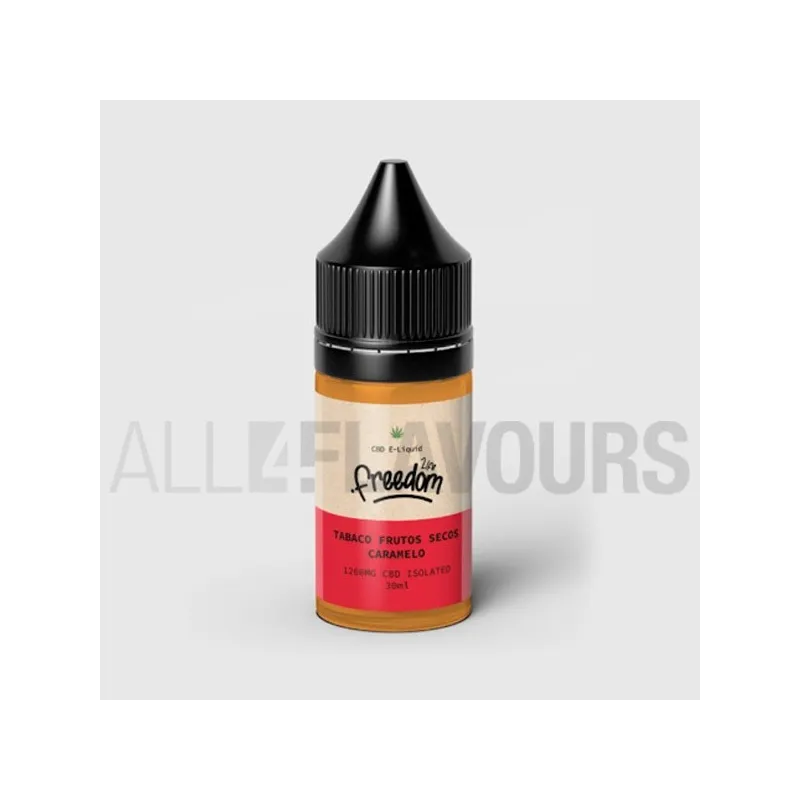 Líquido vaper CBD Freedom Life con sabor a tabaco, frutos secos y caramelo Líquido vaper CBD Freedom Life con sabor a tabaco, frutos secos y caramelo