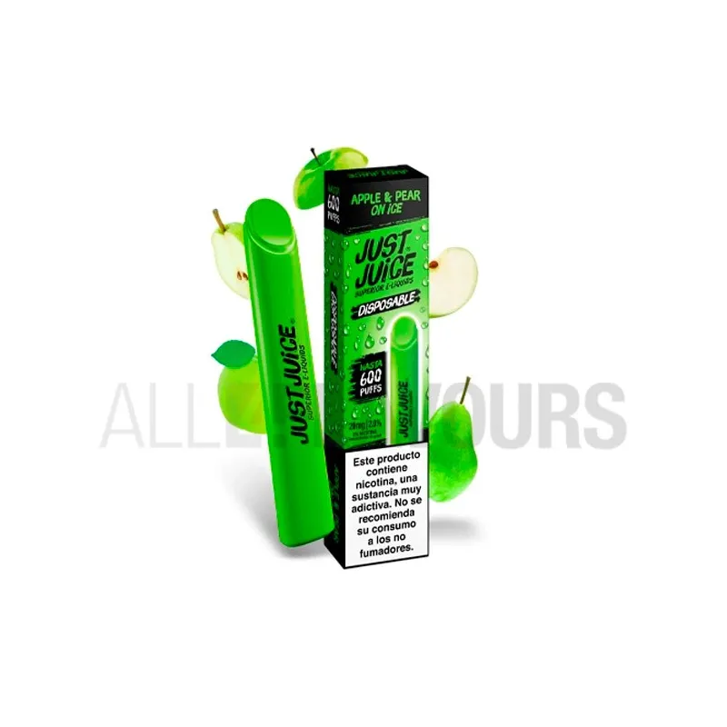 Vaper desechable apple pear 20 mg nicotina just juice 600 caladas Vaper desechable apple pear 20 mg nicotina just juice 600 caladas