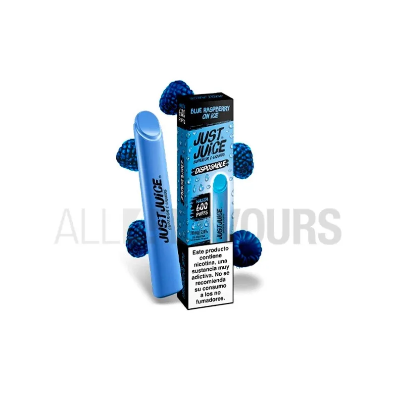 Vaper desechable blue raspberry ice 20 mg nicotina just juice 600 caladas Vaper desechable blue raspberry ice 20 mg nicotina just juice 600 caladas