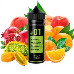 Líquido vapeo mezcla de Kiwano, melocotón, granada y naranja 90 ml