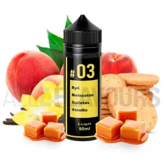 Líquido vapeo mezcla de Ry4 con galleta, melocotón y vainilla  90 ml de TOB