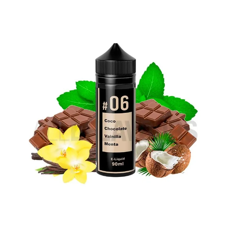 Líquido vapeo mezcla de chocolate, coco, vainilla y menta 90 ml de TOB Líquido vapeo mezcla de chocolate, coco, vainilla y menta 90 ml de TOB