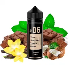 Líquido vapeo mezcla de chocolate, coco, vainilla y menta 90 ml de TOB