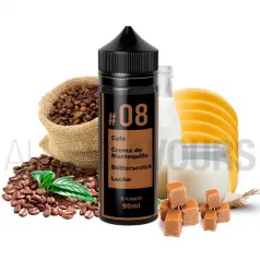Líquido vapeo mezcla de café, caramelo, mantequilla y crema 90 ml de TOB