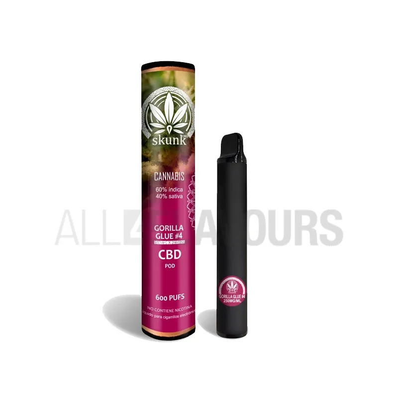 Pod desechable CBD Gorilla Glue con terpenos naturales de 250 mg y 600 caladas Pod desechable CBD Gorilla Glue con terpenos naturales de 250 mg y 600 caladas