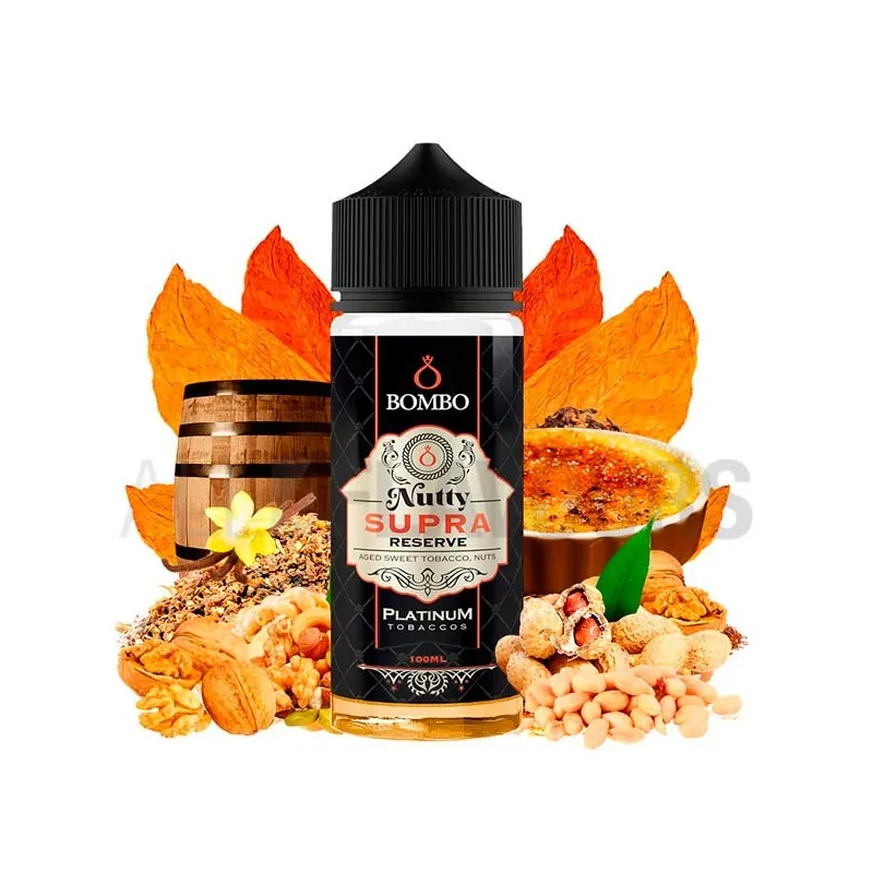 Líquido vapeo tabaquil de bombo con un añadido de sabor dulce y frutos secos Líquido vapeo tabaquil de bombo con un añadido de sabor dulce y frutos secos