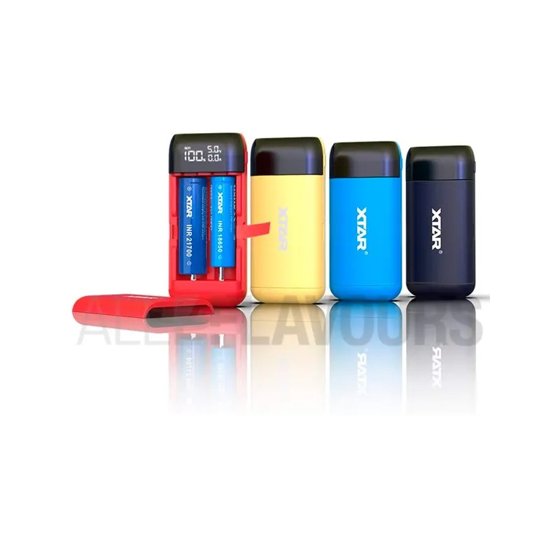 Cargador y power bank de la marca Xtar. Mantén siempre tus baterías vapeo al día.