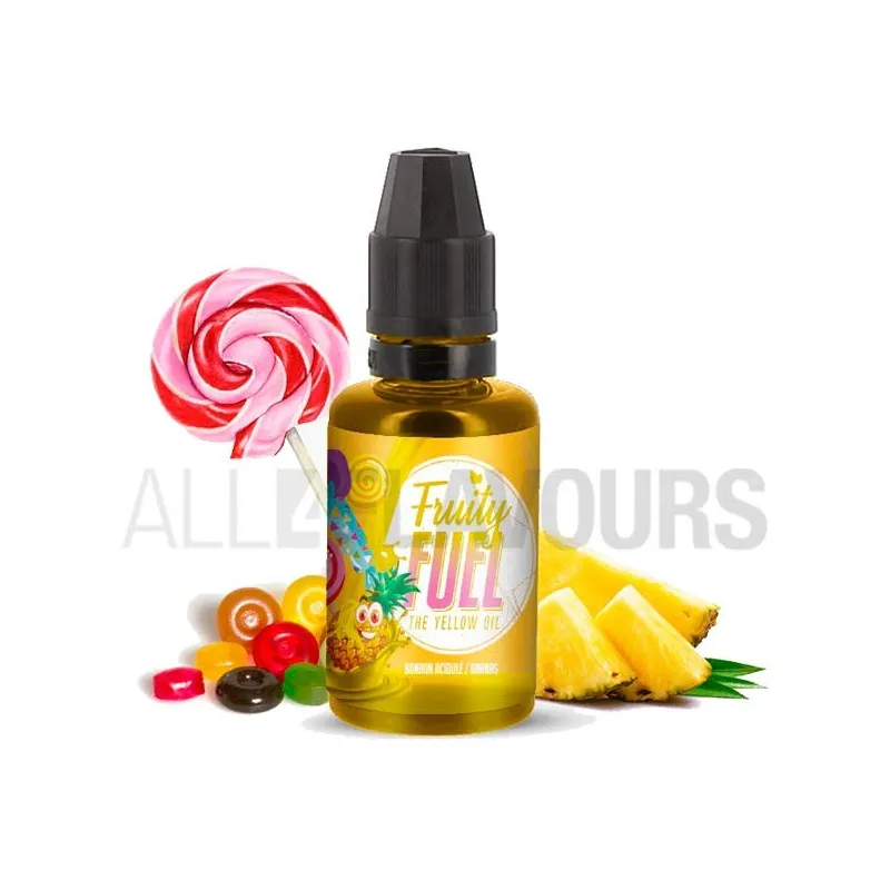 Aroma vapeo Yellow Oil marca Fuel 30 ml con sabor caramelos de piña Aroma vapeo Yellow Oil marca Fuel 30 ml con sabor caramelos de piña