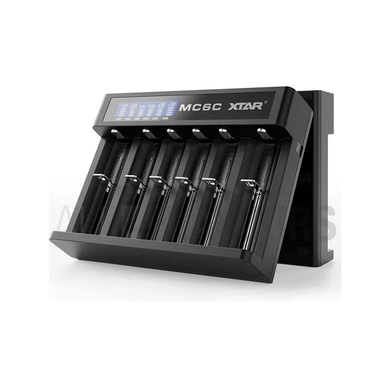 Cargador seis bahias xtar M6C6 para uso con batería vaper sony, samsung, Lg, Molicel Cargador seis bahias xtar M6C6 para uso con batería vaper sony, samsung, Lg, Molicel