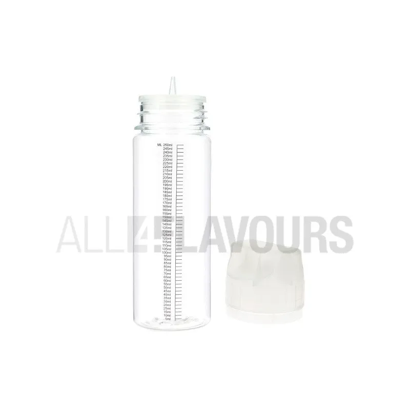 Botella tipo chubby 250 ml graduada para hacer alquimia cómodamente. Botella tipo chubby 250 ml graduada para hacer alquimia cómodamente.