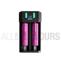 Cargador 2 bahias efest Mega Usb baterías 18650