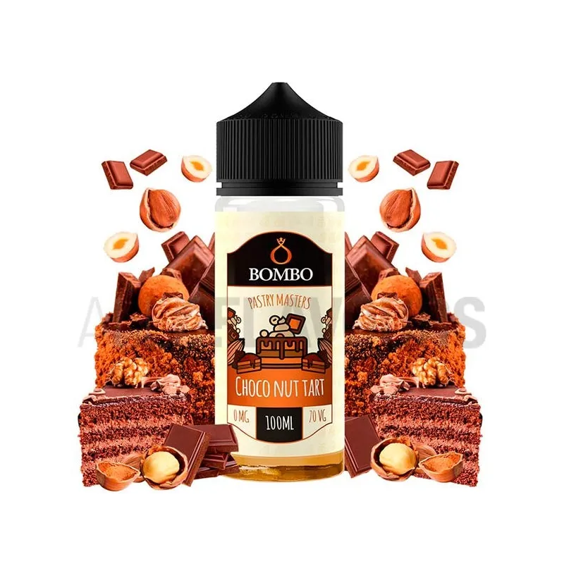 líquido de vapeo sin nicotina sabor a tarta de chocolate Choco Nut Tart 100ml Bombo líquido de vapeo sin nicotina sabor a tarta de chocolate Choco Nut Tart 100ml Bombo