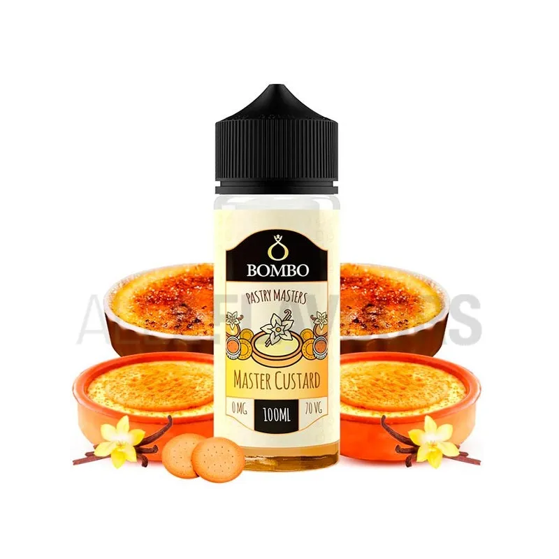 líquido de vapeo sin nicotina sabor a natillas con galleta Master Custard 100ml Bombo líquido de vapeo sin nicotina sabor a natillas con galleta Master Custard 100ml Bombo