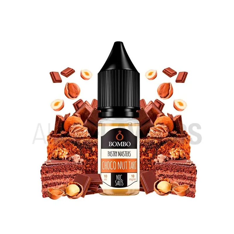 Líquido sales de nicotina sabor tarta de chocolate con avellanas Choco Nut Tart 10 ml 10/20 MG Bombo Líquido sales de nicotina sabor tarta de chocolate con avellanas Choco Nut Tart 10 ml 10/20 MG Bombo