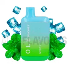 Pod desechable con nicotina sabor menta Pod Desechable Pod Desechable Minty Ice 20mg Olé Pocket Bud Vape